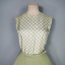Load image into Gallery viewer, 70s PASTEL GREEN PLEATED SKATER DRESS WITH BELT - S