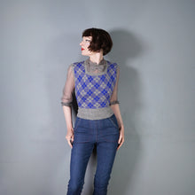Load image into Gallery viewer, 40s SIDE BUTTONED BLUE AND GREY WOOL TANK TOP / JUMPER - S-M