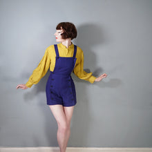 Load image into Gallery viewer, 50s BLUE JANTZEN PINAFORE SHORTS / ROMPER WITH BUTTONED FRONT - S