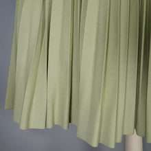 Load image into Gallery viewer, 70s PASTEL GREEN PLEATED SKATER DRESS WITH BELT - S