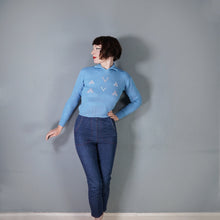 Load image into Gallery viewer, 60s TRENT VALLEY LIGHT BLUE CROPPED WOOL SPORTS JUMPER - XS