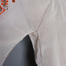Load image into Gallery viewer, 40s HUNGARIAN GAUZE COTTON BLOUSE WITH FLORAL EMBROIDERY - XS-S