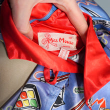 Load image into Gallery viewer, 70s MISS MOUSE RAE SPENCER CULLEN NOVELTY ARTIST PAINTS PRINT DRESS - XS