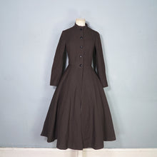 Load image into Gallery viewer, 70s LIGHTWEIGHT DARK CHESTNUT BROWN BROWN PRINCESS AUTUMN COAT - XS-S