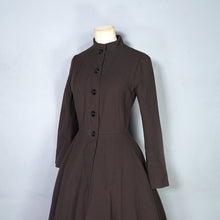 Load image into Gallery viewer, 70s LIGHTWEIGHT DARK CHESTNUT BROWN BROWN PRINCESS AUTUMN COAT - XS-S