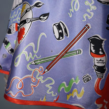 Load image into Gallery viewer, 70s MISS MOUSE RAE SPENCER CULLEN NOVELTY ARTIST PAINTS PRINT DRESS - XS
