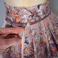 Load image into Gallery viewer, 50s 60s ASIAN SCENIC PICTORIAL NOVELTY PRINT FULL SKIRT - 25"
