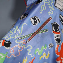 Load image into Gallery viewer, 70s MISS MOUSE RAE SPENCER CULLEN NOVELTY ARTIST PAINTS PRINT DRESS - XS