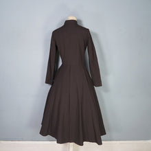 Load image into Gallery viewer, 70s LIGHTWEIGHT DARK CHESTNUT BROWN BROWN PRINCESS AUTUMN COAT - XS-S