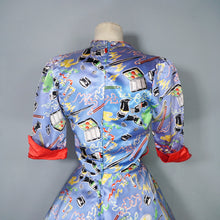 Load image into Gallery viewer, 70s MISS MOUSE RAE SPENCER CULLEN NOVELTY ARTIST PAINTS PRINT DRESS - XS