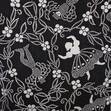 Load image into Gallery viewer, 50s BLACK AND WHITE DANCER NOVELTY PRINT FULL SKIRTED COTTON DRESS - S