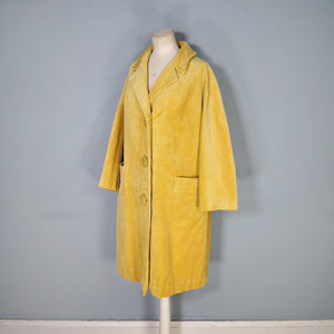 60s BRIGHT YELLOW JUMBO CORD CORDUROY AUTUMN BOX / CAR COAT - M