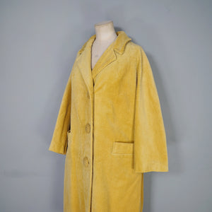60s BRIGHT YELLOW JUMBO CORD CORDUROY AUTUMN BOX / CAR COAT - M