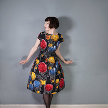Load image into Gallery viewer, HANDMADE 50s FABRIC DOG AND HOT AIR BALLOON NOVELTY PRINT DRESS - S