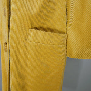 60s BRIGHT YELLOW JUMBO CORD CORDUROY AUTUMN BOX / CAR COAT - M