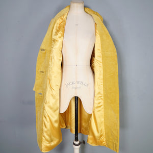 60s BRIGHT YELLOW JUMBO CORD CORDUROY AUTUMN BOX / CAR COAT - M