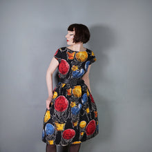 Load image into Gallery viewer, HANDMADE 50s FABRIC DOG AND HOT AIR BALLOON NOVELTY PRINT DRESS - S
