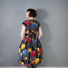 Load image into Gallery viewer, HANDMADE 50s FABRIC DOG AND HOT AIR BALLOON NOVELTY PRINT DRESS - S