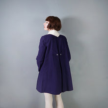 Load image into Gallery viewer, 60s NAVY BLUE WITH WHITE COLLAR MINI BABYDOLL SWING COAT S