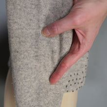 Load image into Gallery viewer, 60s GREY MARLED WOOL FITTED CARDIGAN WITH BLACK BEAD EMBELLISHMENT - S