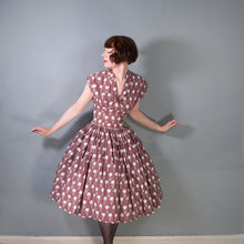 Load image into Gallery viewer, 50s HORROCKSES FASHIONS BROWN FULL SKIRT COTTON DRESS  AND BOLERO - XS