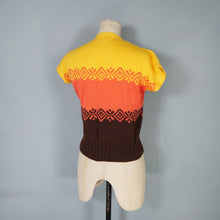 Load image into Gallery viewer, 40s style HANDKNITTED COLOURBLOCK JUMPER WITH BOW NECK - S-M