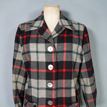 Load image into Gallery viewer, 50s BLACK, RED AND GREY PENDLETON 49ER WOOL SHIRT JACKET - S