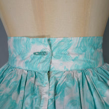 Load image into Gallery viewer, 50s BLUE GREEN SCENIC VENICE BORDER PRINT NOVELTY SKIRT - 27&quot;