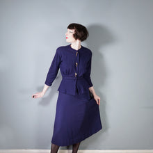Load image into Gallery viewer, 40s KAHN OF MINNEAPOLIS 3 PIECE FINE PONTE WOOL SUIT / DRESS SET WITH CHAIN BUTTONS - S