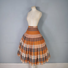 Load image into Gallery viewer, 50s SPORTRITE &quot;IN&#39;N OUTER&quot; REVERSIBLE PUMPKIN AND GREY TARTAN WOOL PLEATED SKIRT - 28-29&quot;