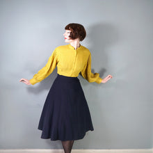 Load image into Gallery viewer, 40s CC41 UTILITY MIDNIGHT BLUE-BLACK FULL SKIRTED WOOL SKIRT - 25"