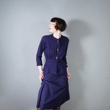 Load image into Gallery viewer, 40s KAHN OF MINNEAPOLIS 3 PIECE FINE PONTE WOOL SUIT / DRESS SET WITH CHAIN BUTTONS - S