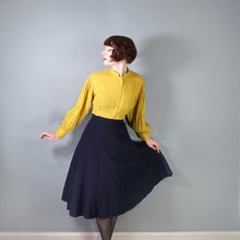 Load image into Gallery viewer, 40s CC41 UTILITY MIDNIGHT BLUE-BLACK FULL SKIRTED WOOL SKIRT - 25"