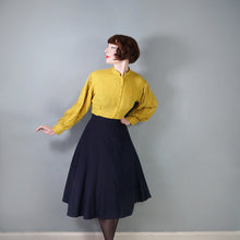 Load image into Gallery viewer, 40s CC41 UTILITY MIDNIGHT BLUE-BLACK FULL SKIRTED WOOL SKIRT - 25"