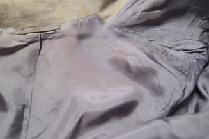 50s GREY STRONG SHOULDERED SWING JACKET / COAT WITH BUTTON DESIGN - M-L