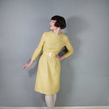 Load image into Gallery viewer, HANDMADE 60s LONG SLEEVED YELLOW MIDI SHIFT DRESS - S-M