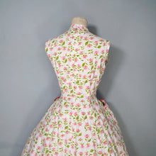 Load image into Gallery viewer, 50s CALIFORNIA COTTONS PINK FLORAL SUMMER DRESS WITH POCKETS - S