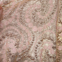 Load image into Gallery viewer, 60s "CALIFORNIA" GOLD AND PASTEL PINK METALLIC MAXI COAT - M