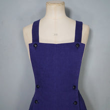 Load image into Gallery viewer, 50s BLUE JANTZEN PINAFORE SHORTS / ROMPER WITH BUTTONED FRONT - S