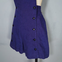 Load image into Gallery viewer, 50s BLUE JANTZEN PINAFORE SHORTS / ROMPER WITH BUTTONED FRONT - S