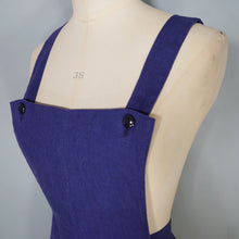 Load image into Gallery viewer, 50s BLUE JANTZEN PINAFORE SHORTS / ROMPER WITH BUTTONED FRONT - S