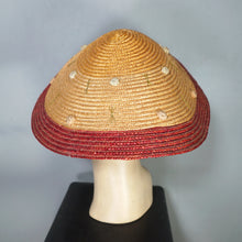 Load image into Gallery viewer, 50s STRAW CONICAL PLATTER HOLIDAY / SUMMER SUN HAT