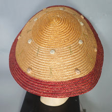 Load image into Gallery viewer, 50s STRAW CONICAL PLATTER HOLIDAY / SUMMER SUN HAT