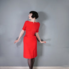Load image into Gallery viewer, 50s / 60s SUE BRETT RED SOFT WOOL FITTED WIGGLE DRESS - M