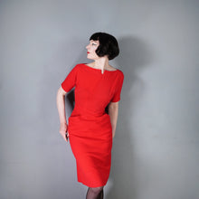 Load image into Gallery viewer, 50s / 60s SUE BRETT RED SOFT WOOL FITTED WIGGLE DRESS - M