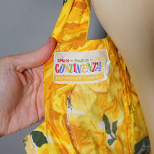 Load image into Gallery viewer, 50s BERKERTEX CONTINENTALS YELLOW FLORAL FULL SKIRT COTTON DRESS - S