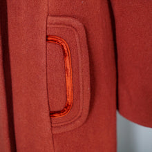 Load image into Gallery viewer, 60s MISS GALLERY / LORD &amp; TAYLOR RUST COLOURED COAT WITH VELVET - M