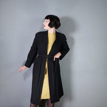 Load image into Gallery viewer, 40s RUE DE LA PAIX BLACK BEADED GOTHIC PARISIAN BELTED COAT - S
