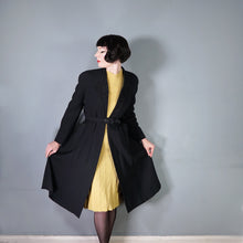 Load image into Gallery viewer, 40s RUE DE LA PAIX BLACK BEADED GOTHIC PARISIAN BELTED COAT - S