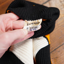 Load image into Gallery viewer, 60s 70s &quot;POETIC&quot; ORANGE STRIPED RIBBED TURTLENECK JUMPER TOP - M